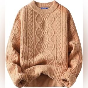 NEW Aelfric Eden Oversized Knit Sweater Retro XXL Tan Womens Crewneck NWT